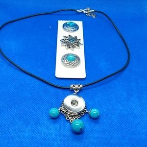 16 inch adjustable snap button necklace